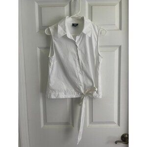 White Button Down Tank Top